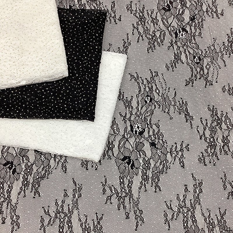 Dress Foil Bridal Polyester Lace Fabric for Women's Wear Wholesale Sup 9